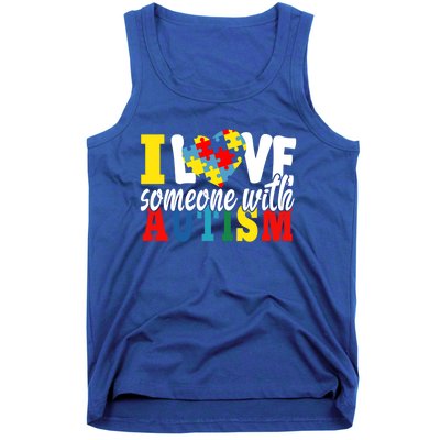 I Love Someone With Autism Autistic Awareness Month Warriors Gift Tank Top