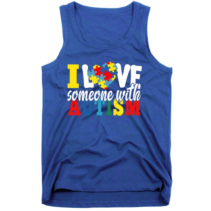 I Love Someone With Autism Autistic Awareness Month Warriors Gift Tank Top