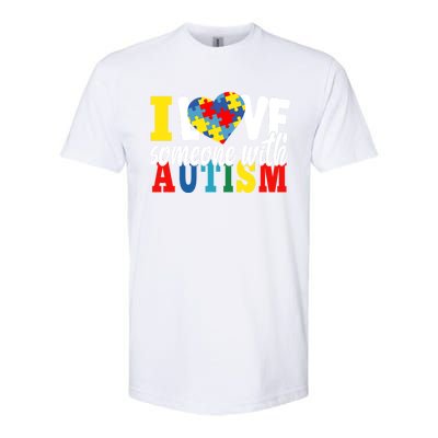 I Love Someone With Autism Autistic Awareness Month Warriors Gift Softstyle CVC T-Shirt