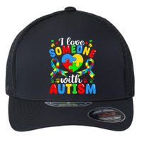 I Love Someone With Autism Awareness Heart Puzzle Pieces Flexfit Unipanel Trucker Cap