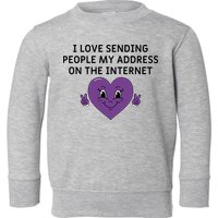 I love sending people my address on the internet Toddler Sweatshirt