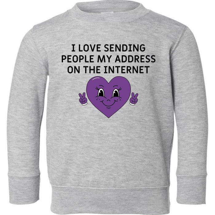 I love sending people my address on the internet Toddler Sweatshirt