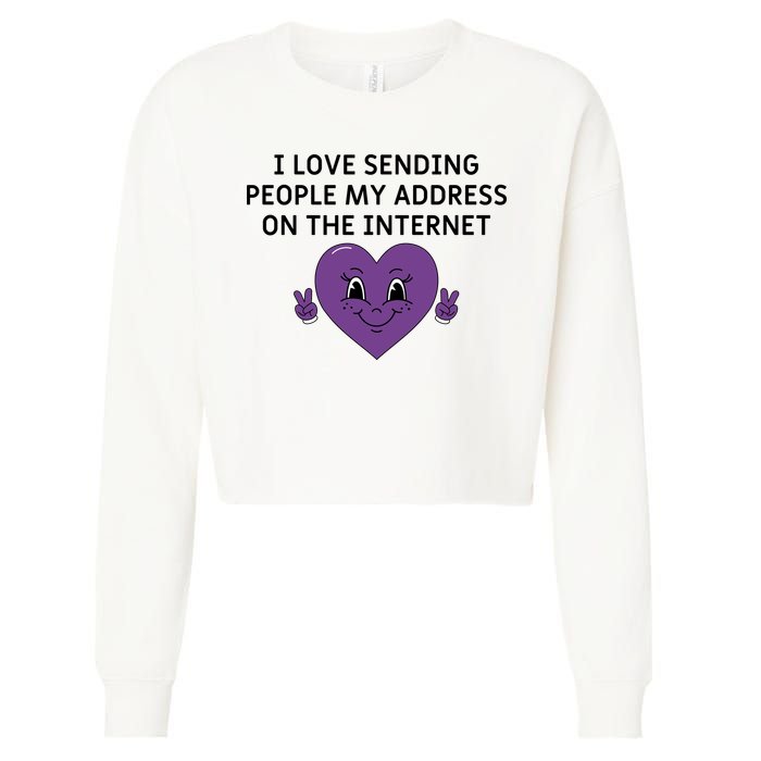 I love sending people my address on the internet Cropped Pullover Crew