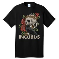 IncubusCrow Left Skull Morning And Flower Halloween Graphic Tall T-Shirt