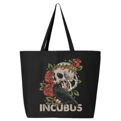 IncubusCrow Left Skull Morning And Flower Halloween Graphic 25L Jumbo Tote