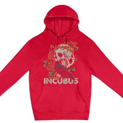 IncubusCrow Left Skull Morning And Flower Halloween Graphic Premium Pullover Hoodie