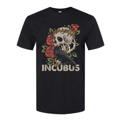 IncubusCrow Left Skull Morning And Flower Halloween Graphic Softstyle CVC T-Shirt