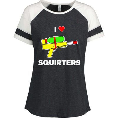 I Love Squirters Quote Enza Ladies Jersey Colorblock Tee