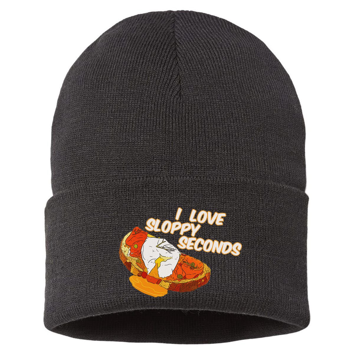 I Love Sloppy Seconds Breakfast Meme Sustainable Knit Beanie