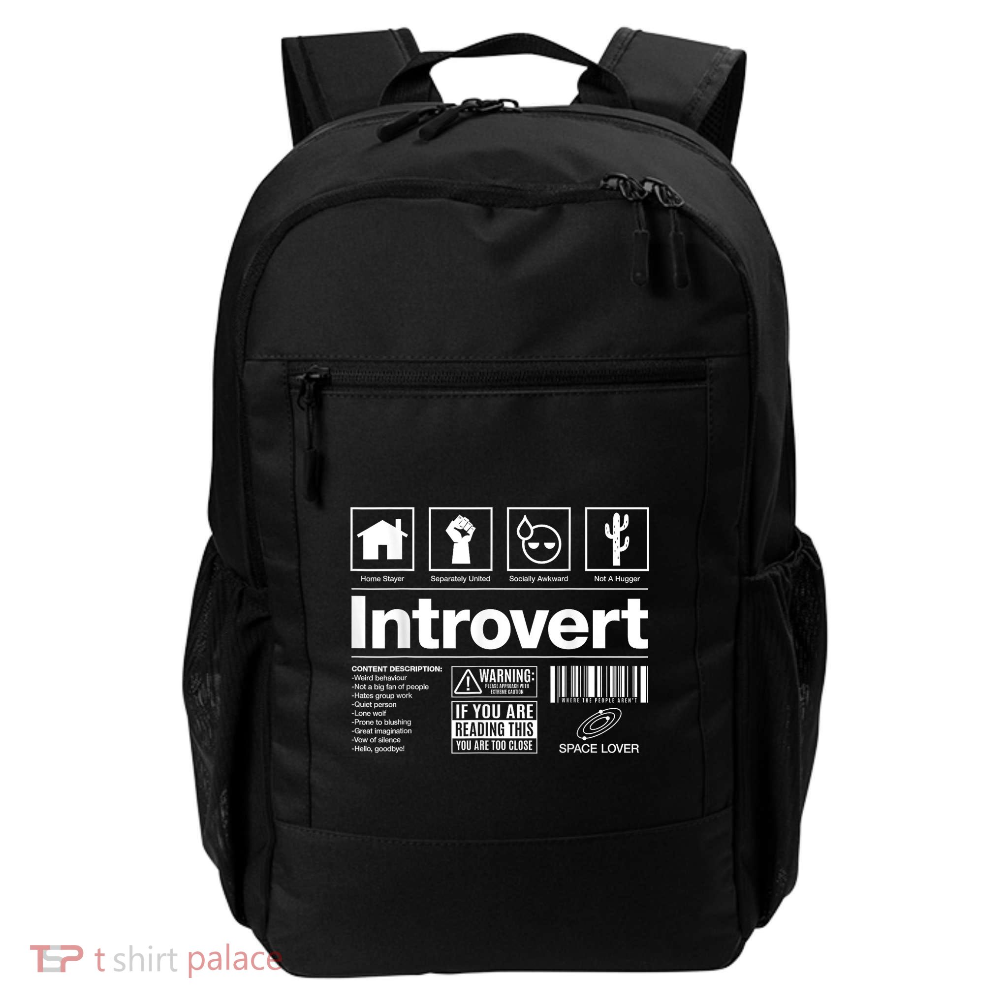 Introvert Label Sign Funny Gift Daily Commute Backpack
