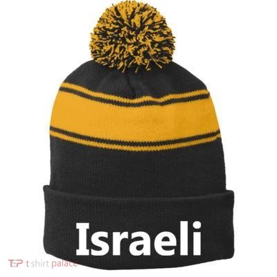 Israel Love Stand With Israel Stripe Pom Pom Beanie