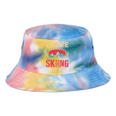 I Love Skiing Goggles Gifts For Skier Tie Dye Newport Bucket Hat