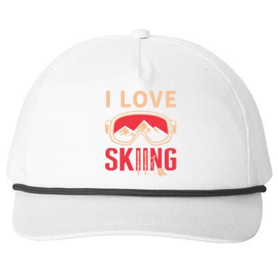 I Love Skiing Goggles Gifts For Skier Snapback Five-Panel Rope Hat