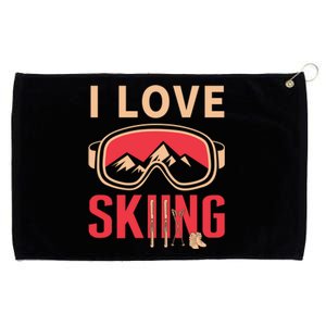 I Love Skiing Goggles Gifts For Skier Grommeted Golf Towel