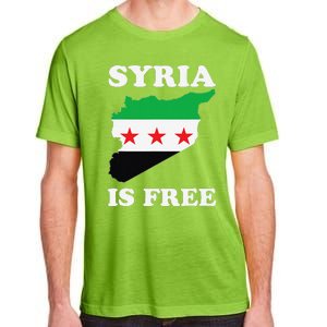 I Love Syria Is Free Syrian Map New Syrian Flag Adult ChromaSoft Performance T-Shirt