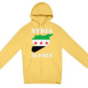 I Love Syria Is Free Syrian Map New Syrian Flag Premium Pullover Hoodie