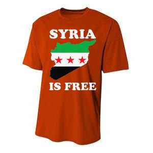 I Love Syria Is Free Syrian Map New Syrian Flag Performance Sprint T-Shirt