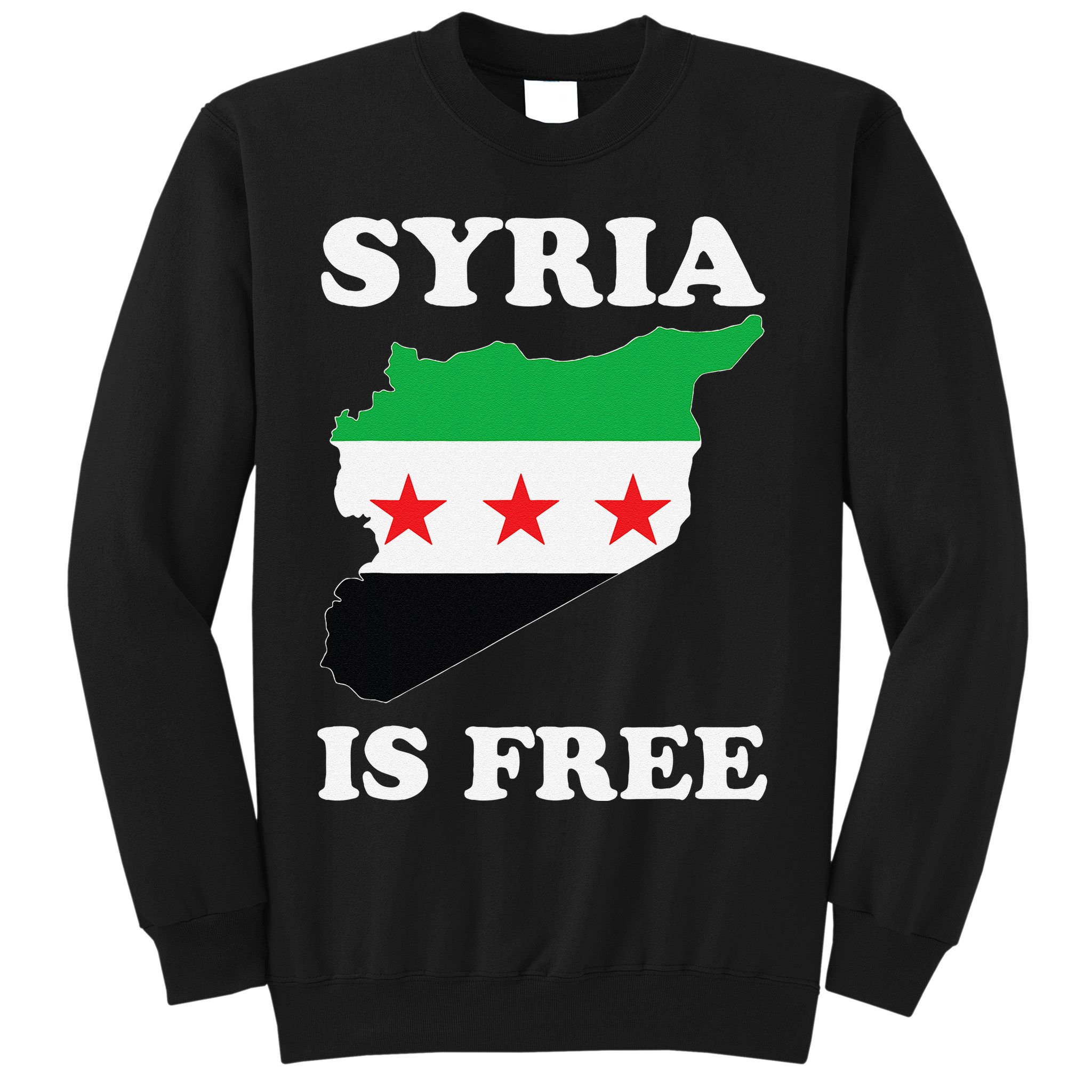 I Love Syria Is Free Syrian Map New Syrian Flag Sweatshirt