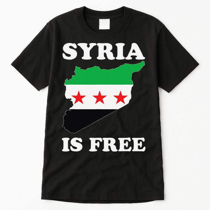 I Love Syria Is Free Syrian Map New Syrian Flag Tall T-Shirt