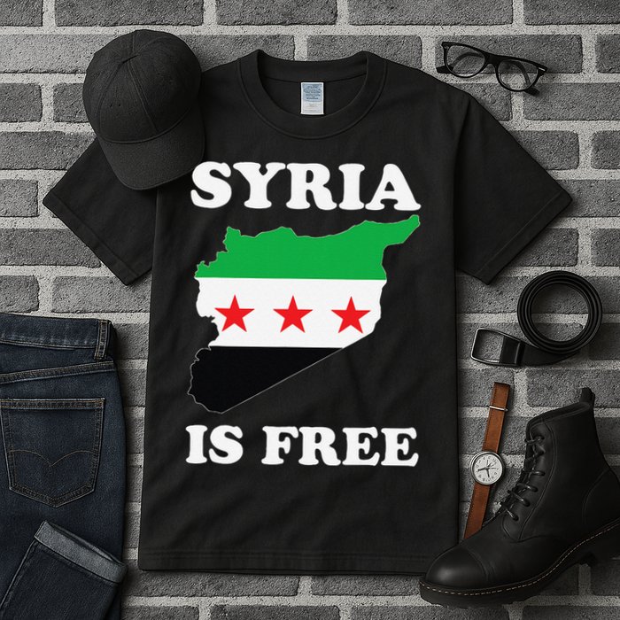 I Love Syria Is Free Syrian Map New Syrian Flag Tall T-Shirt