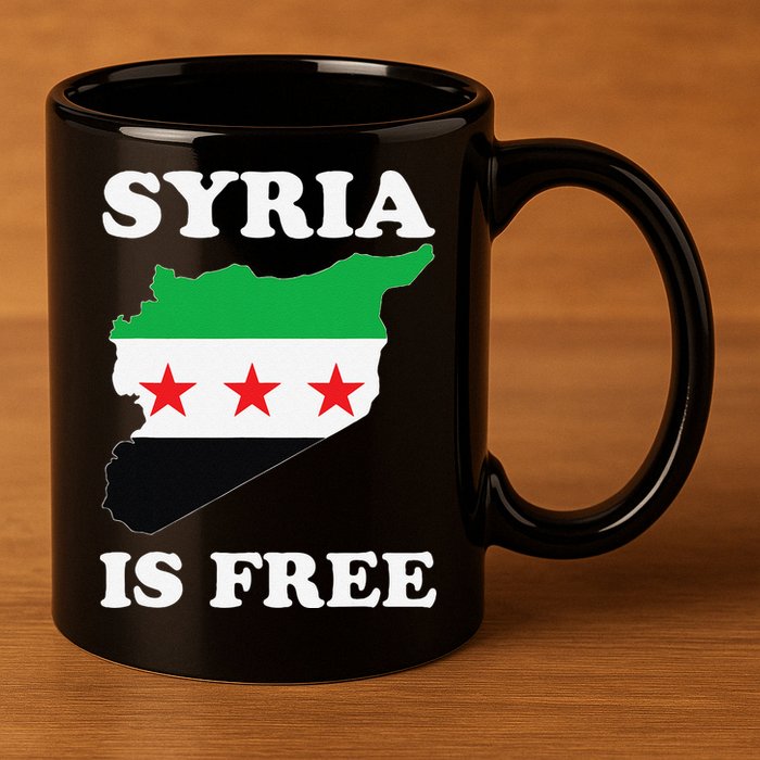 I Love Syria Is Free Syrian Map New Syrian Flag 11oz C Handle Ceramic Mug