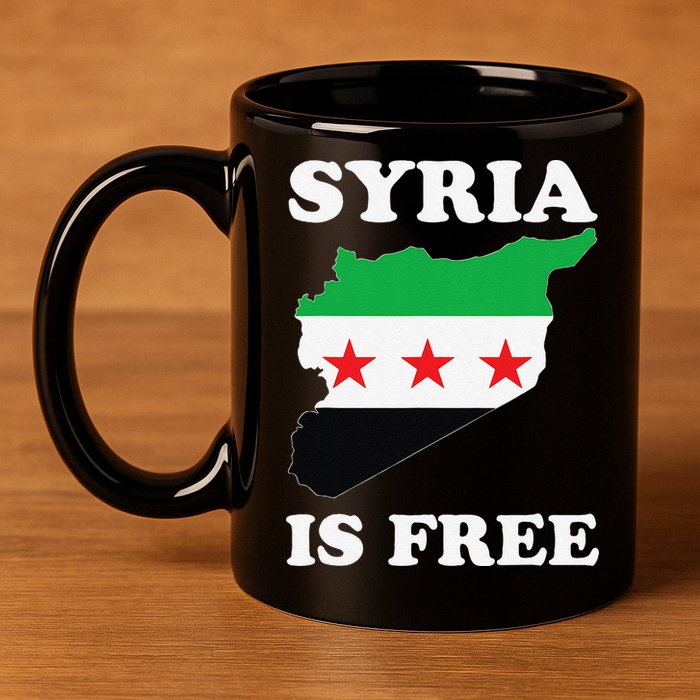 I Love Syria Is Free Syrian Map New Syrian Flag 11oz C Handle Ceramic Mug