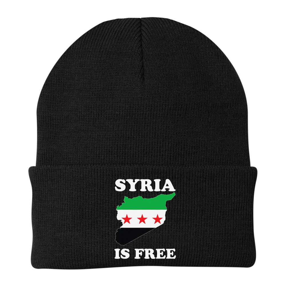 I Love Syria Is Free Syrian Map New Syrian Flag Beanie