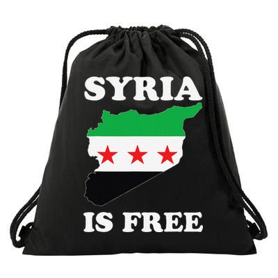 I Love Syria Is Free Syrian Map New Syrian Flag Drawstring Bag