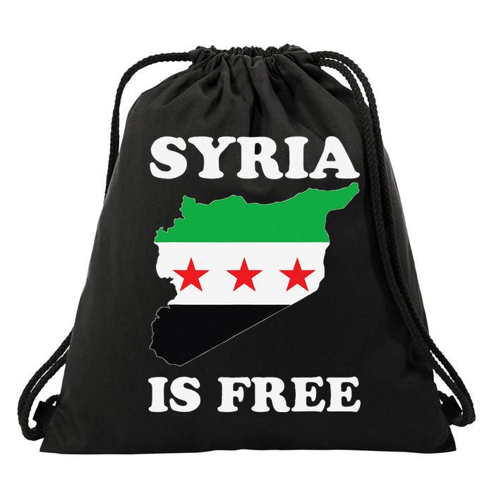 I Love Syria Is Free Syrian Map New Syrian Flag Drawstring Bag