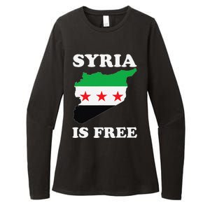 I Love Syria Is Free Syrian Map New Syrian Flag Womens CVC Long Sleeve Shirt