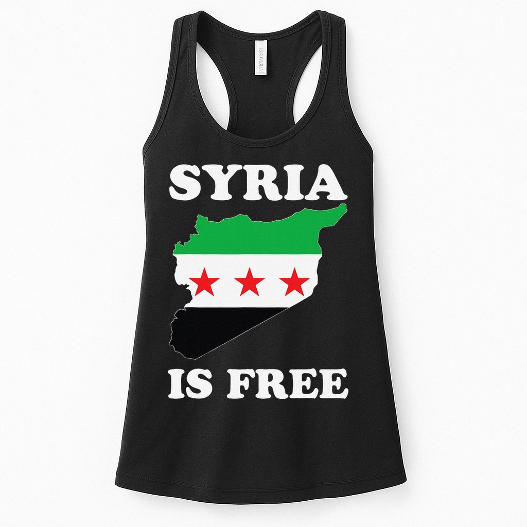 I Love Syria Is Free Syrian Map New Syrian Flag Womens Tank Top
