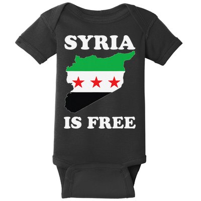 I Love Syria Is Free Syrian Map New Syrian Flag Baby Bodysuit