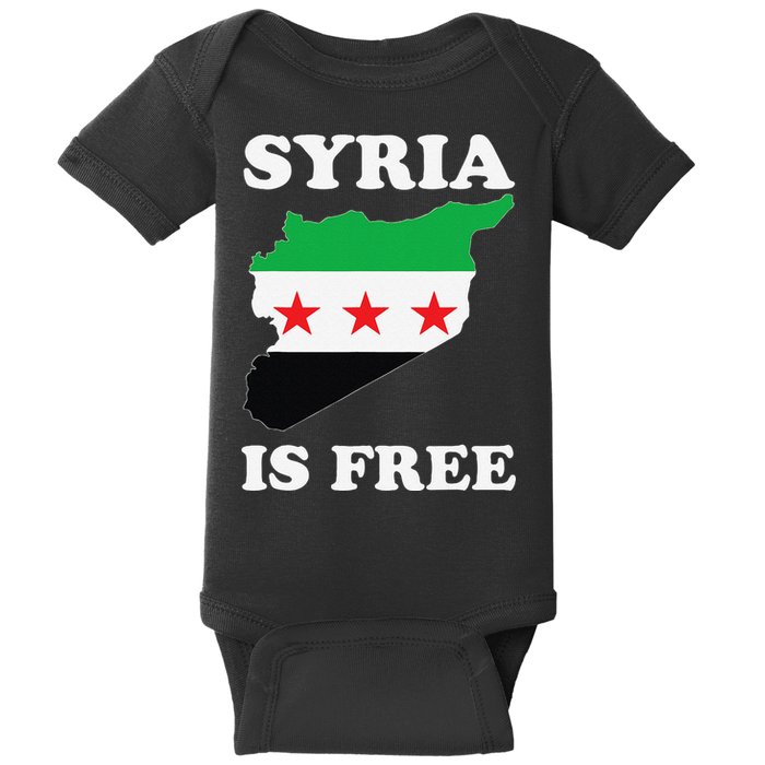 I Love Syria Is Free Syrian Map New Syrian Flag Baby Bodysuit