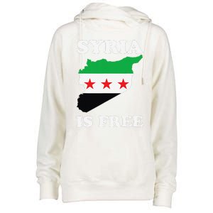 I Love Syria Is Free Syrian Map New Syrian Flag Womens Funnel Neck Pullover Hood