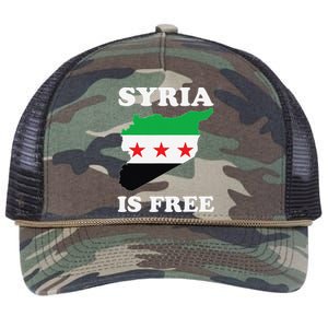 I Love Syria Is Free Syrian Map New Syrian Flag Retro Rope Trucker Hat Cap