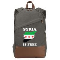 I Love Syria Is Free Syrian Map New Syrian Flag Cotton Canvas Backpack