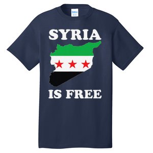 I Love Syria Is Free Syrian Map New Syrian Flag Tall T-Shirt