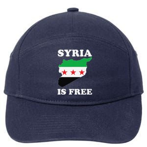 I Love Syria Is Free Syrian Map New Syrian Flag 7-Panel Snapback Hat