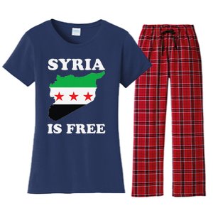 I Love Syria Is Free Syrian Map New Syrian Flag Women's Flannel Pajama Set