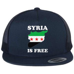 I Love Syria Is Free Syrian Map New Syrian Flag Flat Bill Trucker Hat