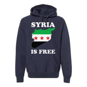 I Love Syria Is Free Syrian Map New Syrian Flag Premium Hoodie