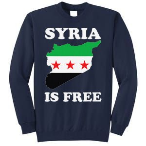 I Love Syria Is Free Syrian Map New Syrian Flag Tall Sweatshirt