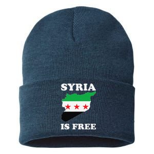 I Love Syria Is Free Syrian Map New Syrian Flag Sustainable Knit Beanie