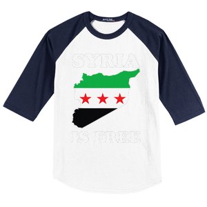 I Love Syria Is Free Syrian Map New Syrian Flag Baseball Sleeve Shirt