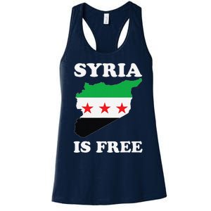 I Love Syria Is Free Syrian Map New Syrian Flag Women's Racerback Tank