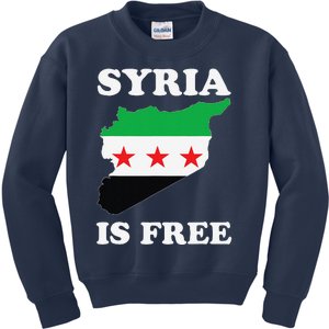 I Love Syria Is Free Syrian Map New Syrian Flag Kids Sweatshirt