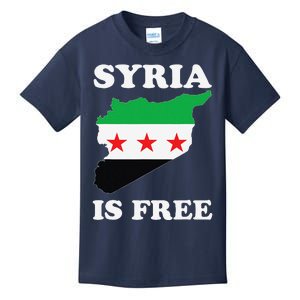 I Love Syria Is Free Syrian Map New Syrian Flag Kids T-Shirt