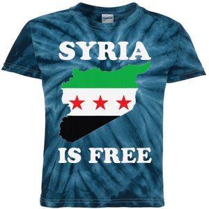 I Love Syria Is Free Syrian Map New Syrian Flag Kids Tie-Dye T-Shirt