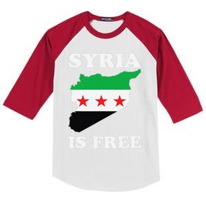 I Love Syria Is Free Syrian Map New Syrian Flag Kids Colorblock Raglan Jersey