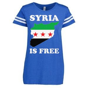 I Love Syria Is Free Syrian Map New Syrian Flag Enza Ladies Jersey Football T-Shirt